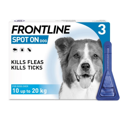 Frontline Plus Spot On - Dogs 10-20 kg (3 pipettes)