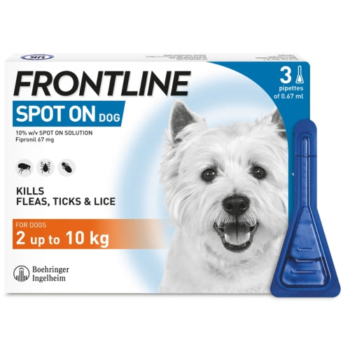 Frontline Plus Spot On - Dogs 2-10 kg (3 pipettes)