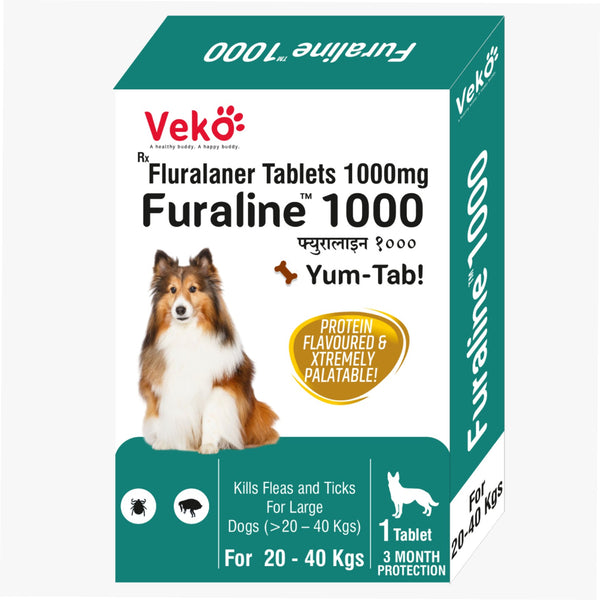 Furaline 1000 mg (Fluralaner) Chewable - Dogs 20-40 kg (1 tablet)