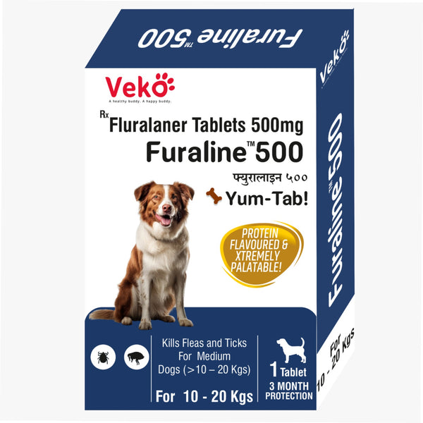 Furaline 500 mg (Fluralaner) Chewable - Dogs 10-20 kg (1 tablet)