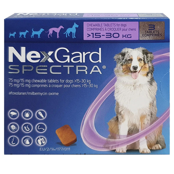 NexGard Spectra Chewable - Dogs 15-30 kg (3 tablets)