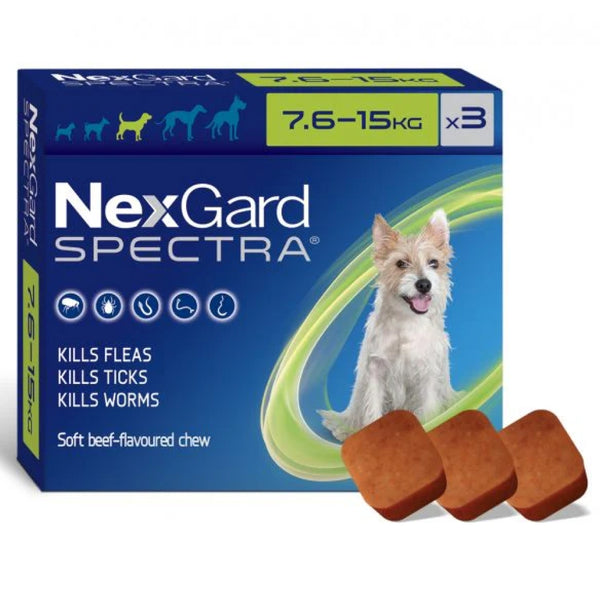 NexGard Spectra Chewable - Dogs 7.5-15 kg (3 tablets)