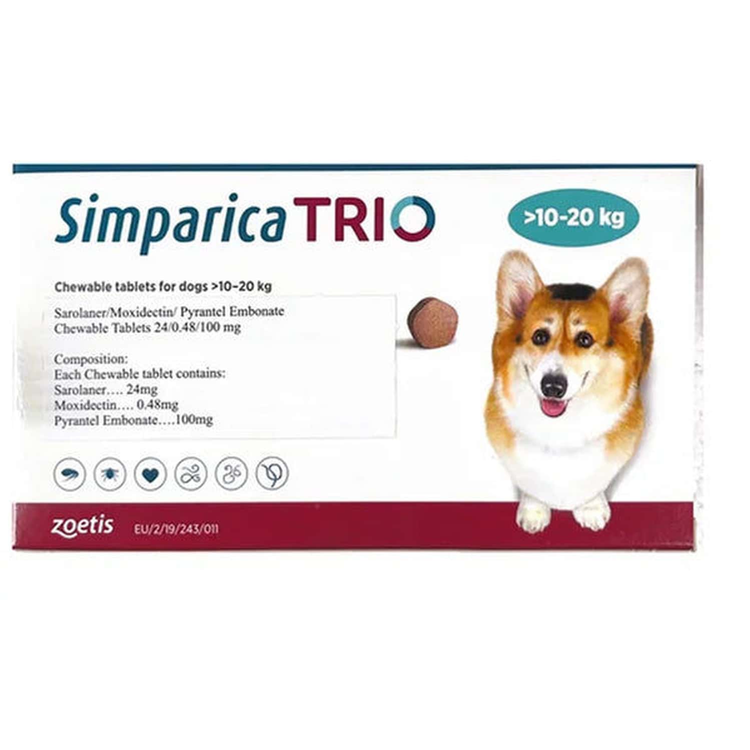 Simparica Trio Dog (10-20 Kg)
