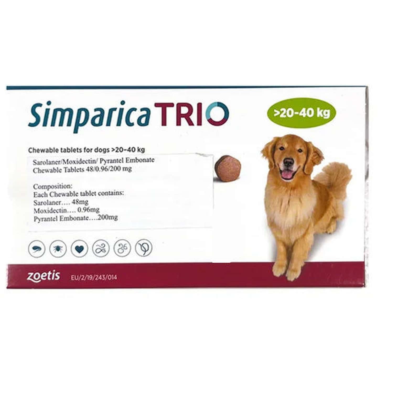 Simparica Trio Dog (20-40 Kg)