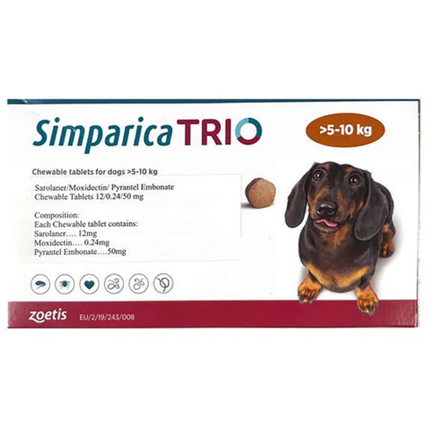 Simparica Trio Dog (5-10 Kg)